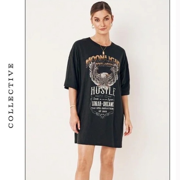 Spell and the gypsy collective black Cult tee dress L - Picture 2 of 8